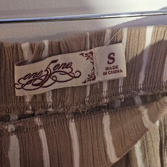 One 5 One Wide Legged Palazzo Style Pants Sz Sm Gypsy Lounge Mocha Mousse - Picture 3 of 5